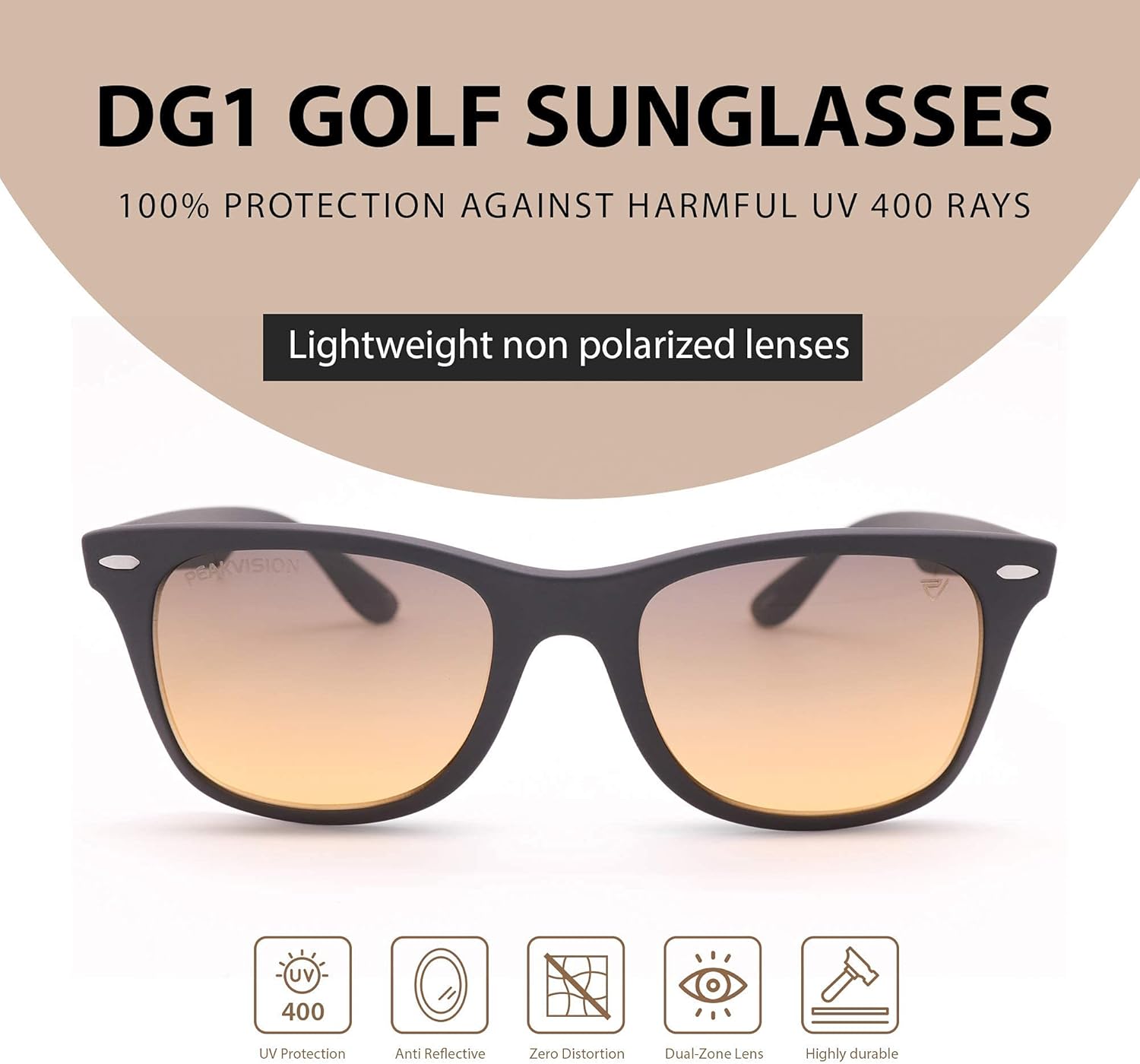DG1 Non-Polarized Golf Sunglasses - Unisex- Dual-Zone Lens Technology