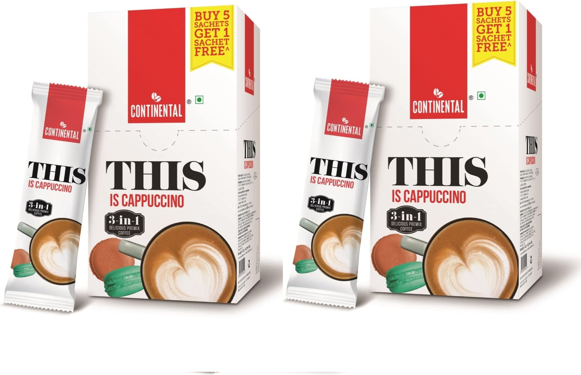 Cappuccino 3 in 1 Premix Instant Coffee 110g (22g*5 Sachets) (PACK OF 2)