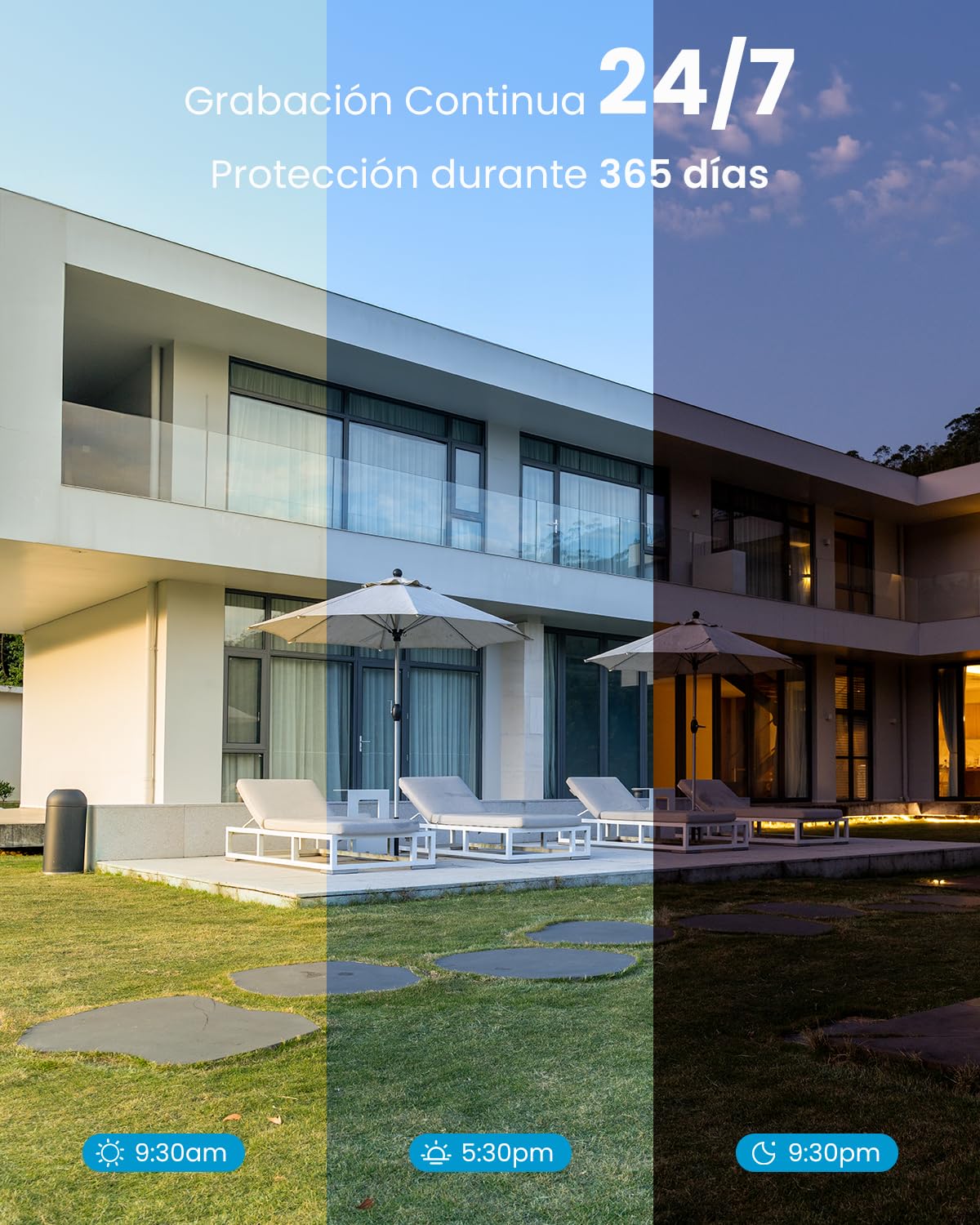 ieGeek 2K Camara Vigilancia WiFi Exterior con Eléctrico, PTZ 355°, Detección de Humano, Seguimiento Automático, Visión Nocturna Color, Alarma de Luz y Sonido, Grabación Continua(2 PCS)