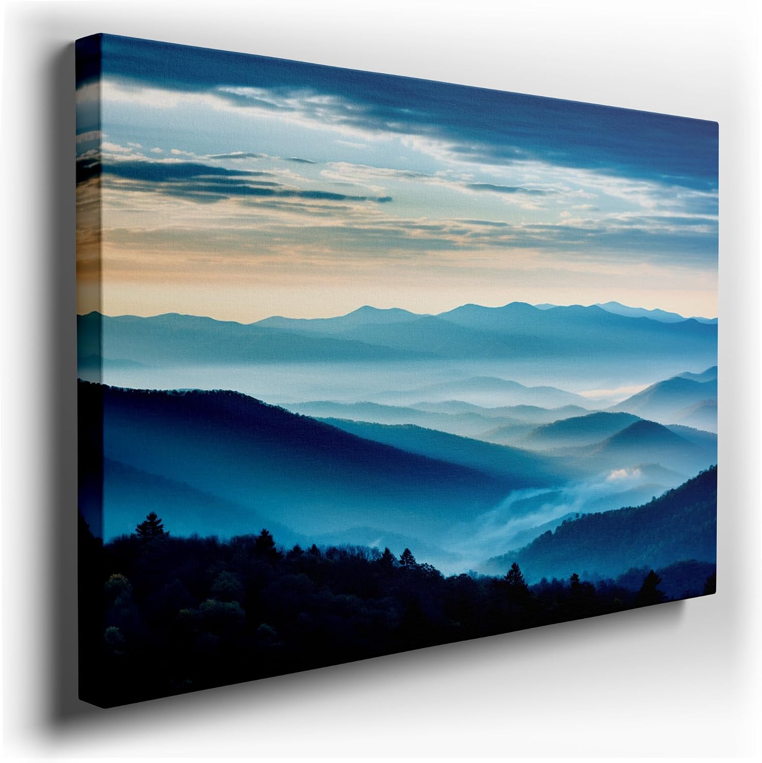 Canvas for Living room. Ascending Peaks of Serenity: An Ode to the Majestic Mountain Vista, 27 x 18 inch Canvas Wall Art - Modern Home Decor - 69x46 cm (27x18 inch)