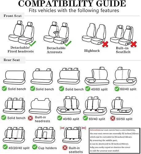 Miniatura 5 de Aoyade Fundas de asiento de coche para Volkswagen Beetle A4 A5 Convertible 2000-2019 para todo tipo de clima, suaves, transpirables, impermeables,
