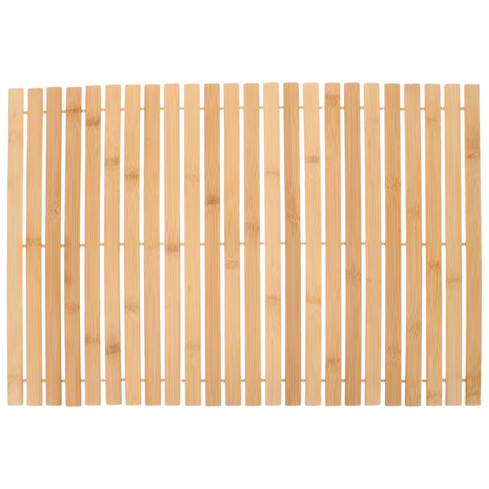 OSALADI Tappeto da Bagno Superficie Antiscivolo Marrone Elegante in Bambù Antiscivolo Resistente e Multifunzionale Tappeto per Camera e Regalo Housewarming