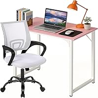 Vista 15 de PayLessHere Juego de escritorio y silla de oficina en casa de 32 pulgadas, escritorio para computadora de 32 pulgadas con silla de oficina