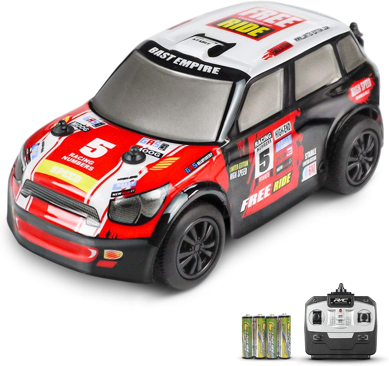 INVINZER Remote Control Race Car, Mini RC Racer with 4 AA Batteries, 2.4Ghz Fast RC Car, RC Hobby Vehicle Toy Gifts for Kids Aged 6-14 : Toys & Games