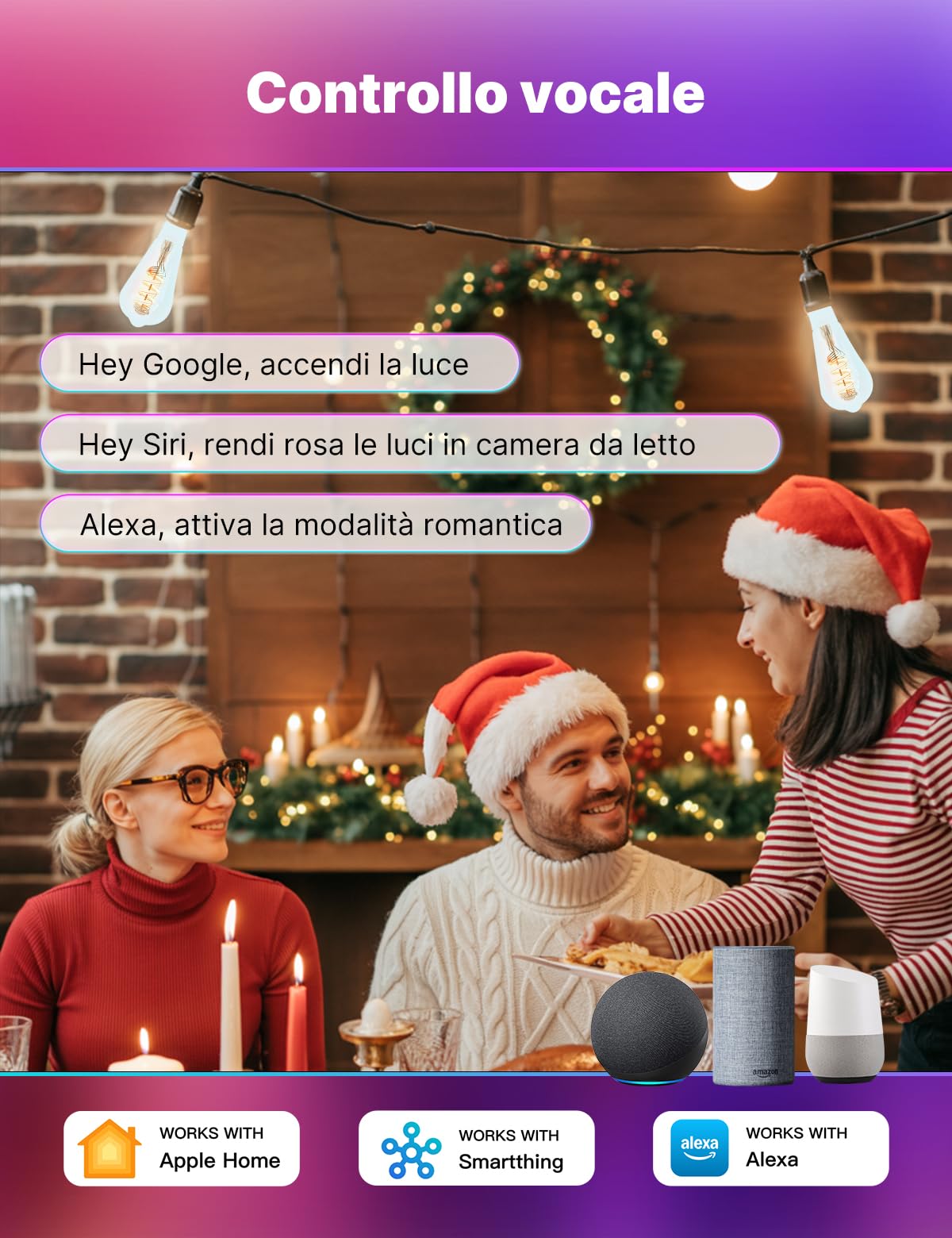 MOES Matter WiFi Lampadina intelligente RGB E27 compatibile con Alexa | Google Home, Apple Home, 5W 400LM 2700K-6500K RGB dimmerabile 16 Milioni di Colori, 2.4GHz