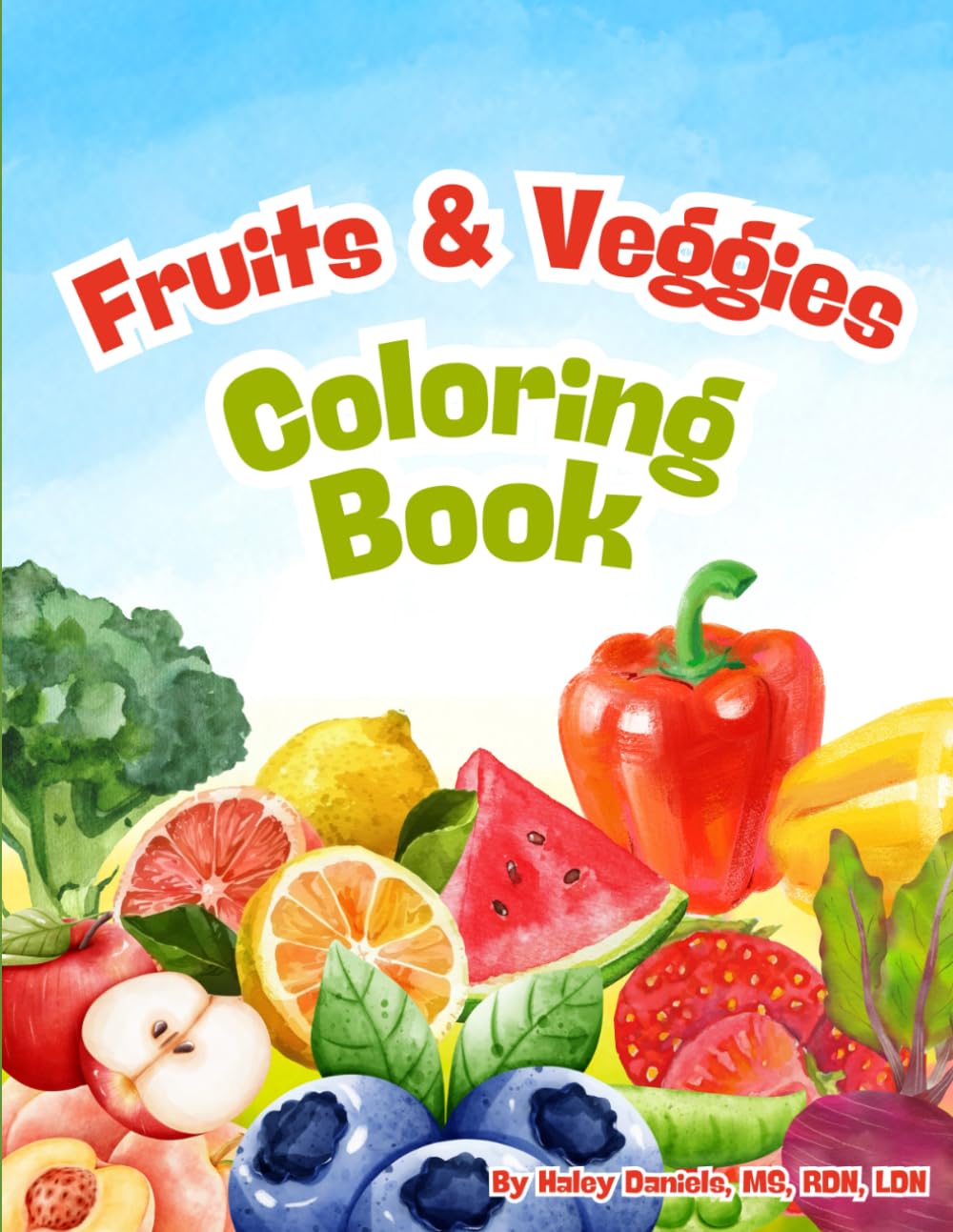Fruits and Veggies Coloring Book