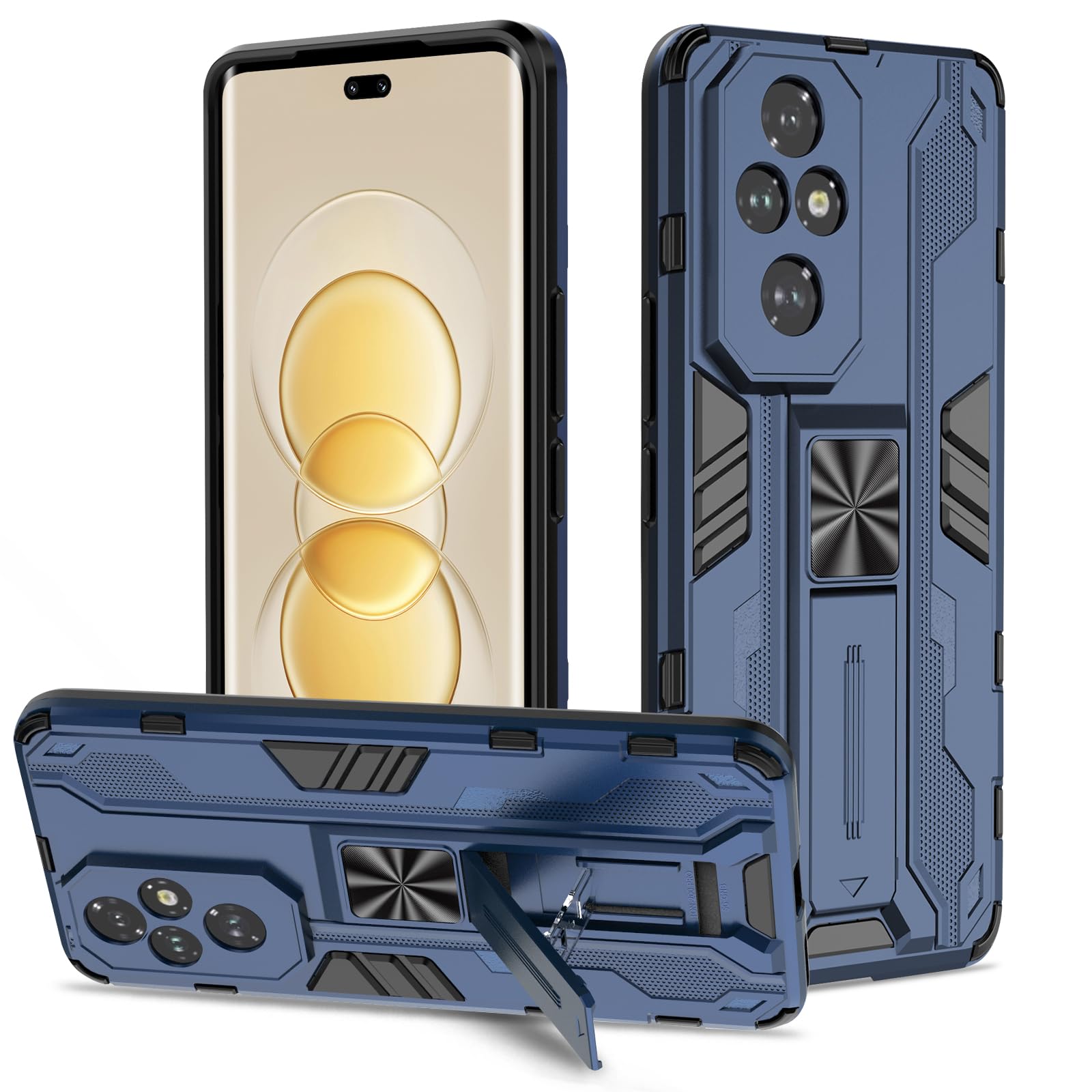 Funda para Samsung Galaxy A13 4G con Cristal Templado Protector Pantalla, Carcasa Antigolpes con Soporte anular metálico, Case Protectora de Grado Militar, Negro — view 89