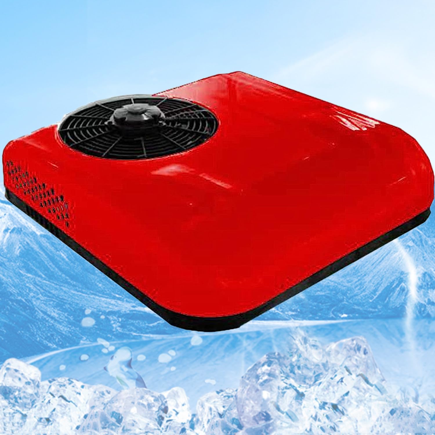 ANXYYDS 12/24 Volt Universal Electric Rooftop Air Conditioner for Motorhome, Motorhome, Car, Motorhome, Truck, Motorhome Red-24V