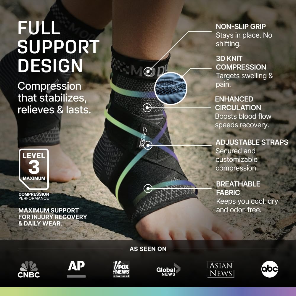 Modvel Foot & Ankle Brace Socks with Adjustable Support Strap – Compression Sleeve for Sprained Ankle, Plantar Fasciitis Relief Tendonitis & Arthritis, Stabilizing Foot & Ankle Support for Women & Men - Image 5