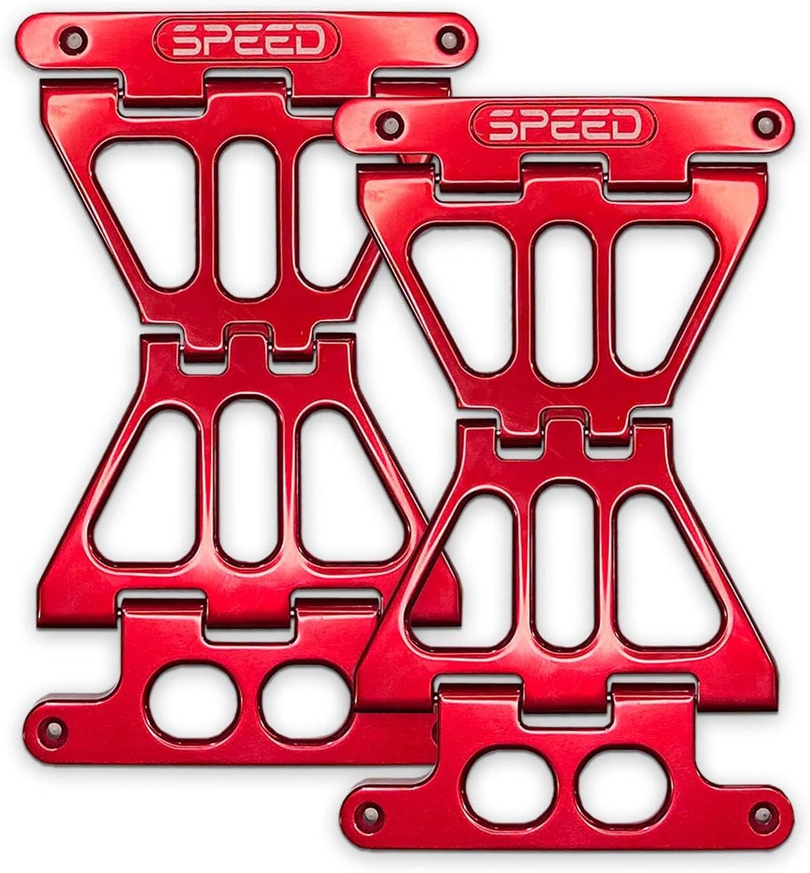 Speed By Design Red Aluminum No Drama Saddlebag Lid Stoppers for Harley Davidson Touring Models (2014-2025) | Replaces Flimsy OEM Straps | Made in The USA