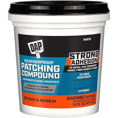 DAP Weatherproof Patching Compound, White, 16 Oz (7079818740)