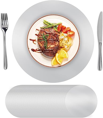 Miniatura 11 de SHACOS 100 Piezas Manteles Individuales Redondos Dorados, Manteles Individuales de Papel Desechables para Mesa de Comedor, Platos Base Mantel de