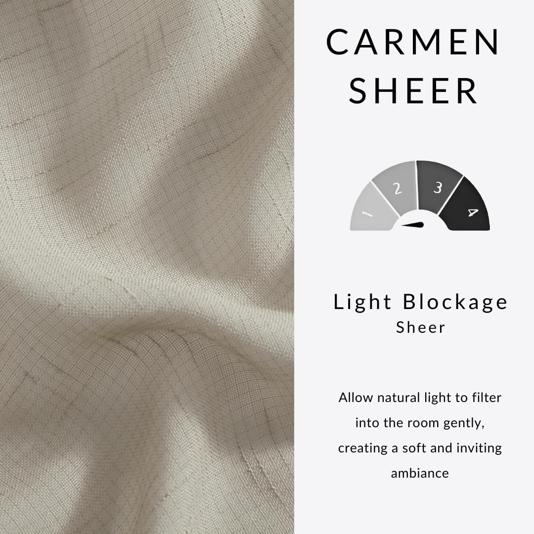 Elrene Home Fashions Carmen - Tenda a pannello trasparente extra larga e resistente alle intemperie per interni ed esterni, con fermatenda coordinati, per portico, pergolato, patio, terrazza, 295 x