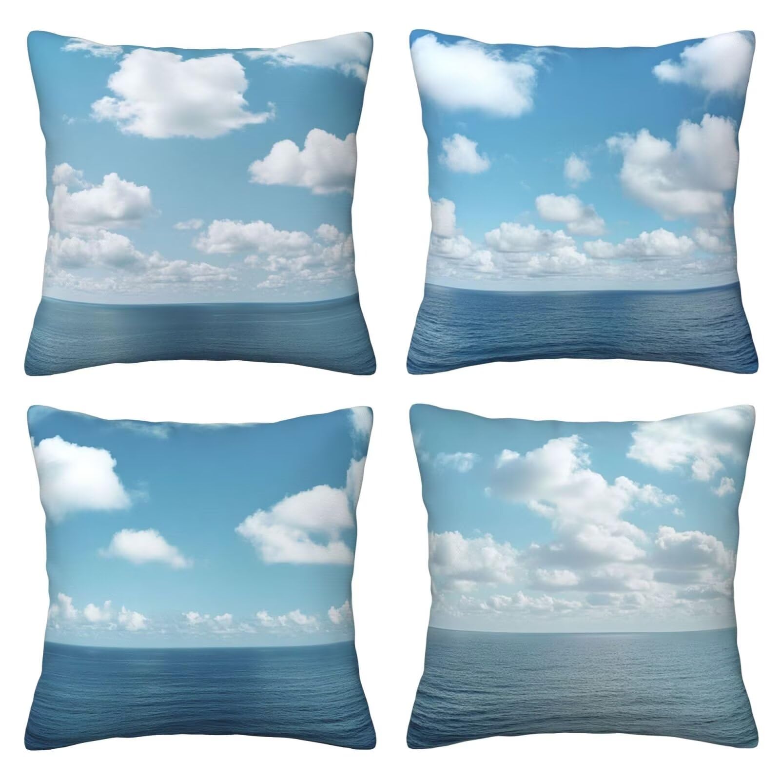 Housses de coussin pour canapé-lit bleu ciel 60 x 60 cm de style moderne