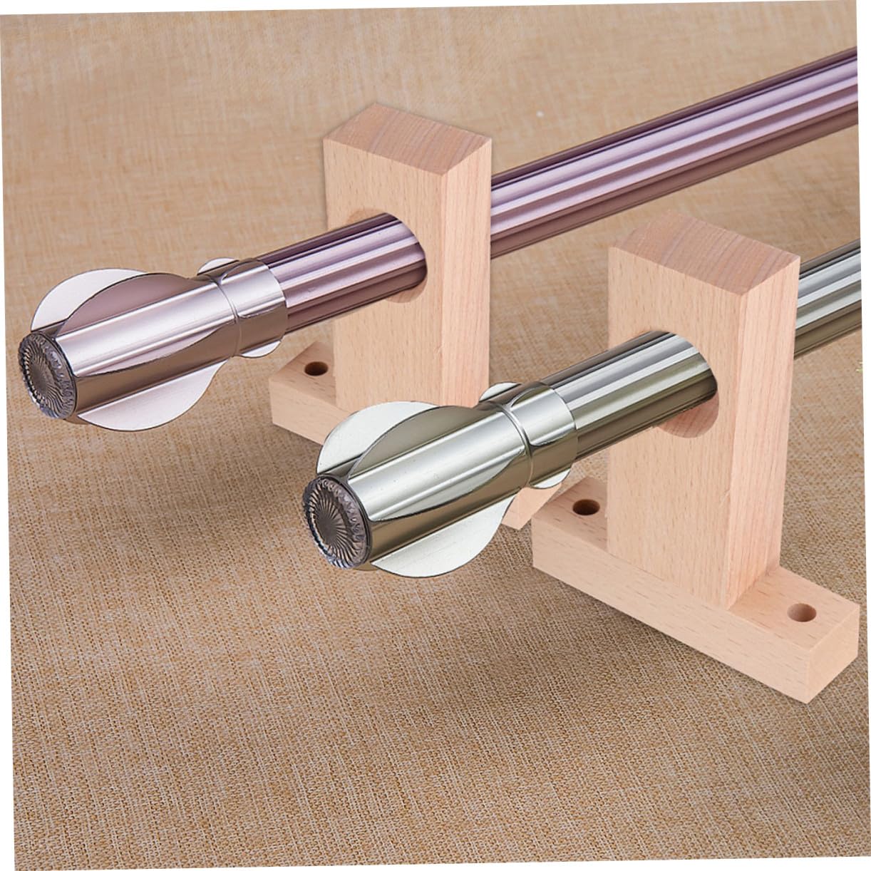 SOIMISS Supporto per Bastone per Tende in Legno 4 Pezzi, Robusto e Resistente, Accessorio per Tende da Interno per Camera e Ufficio