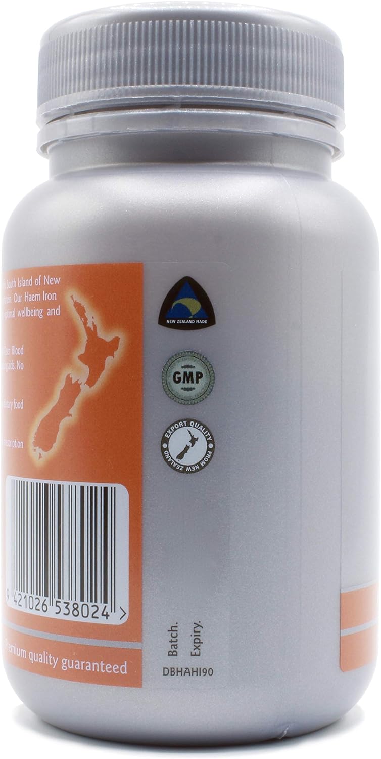 New Zealand Heme Iron Supplement - 1000mg x 90 Soft Gel Capsules - Iron Deficiency Supplement for Anemia - Deer Blood w/ Ferrous Fumarate - Supports Energy, Strength and Circulation for Men and Women