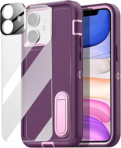 Miniatura 9 de AICase Funda para iPhone 11 con protector de pantalla de vidrio, protección contra caídas de alta resistencia, cuerpo completo, resistente a prueba