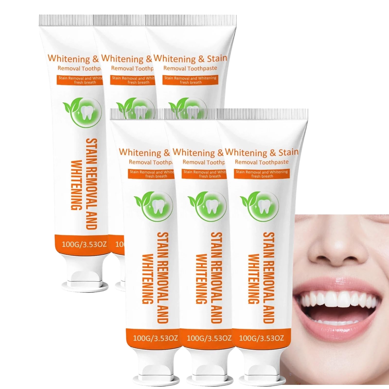 Dentifricio sbiancante per denti sensibili e gengive sane, ingredienti naturali per la rimozione delle macchie (ideale per bevitori di caffè), respiro fresco, cura quotidiana (6 pezzi)