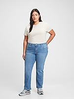 Vista 4 de GAP Jeans de mezclilla de corte recto clásico para mujer