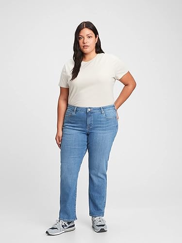 Miniatura 4 de GAP Jeans de mezclilla de corte recto clásico para mujer