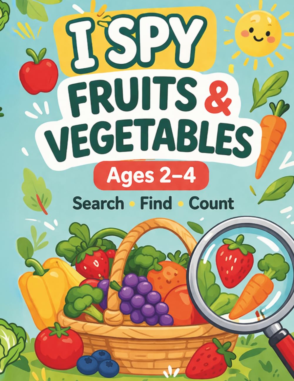I Spy Fruits & Vegetables for Kids Ages 2–4: Find, Count, and Color Fruits and Vegetables – A Fun Early Learning Activity Book for Toddlers and Preschoolers (I Spy Early Learning Series)