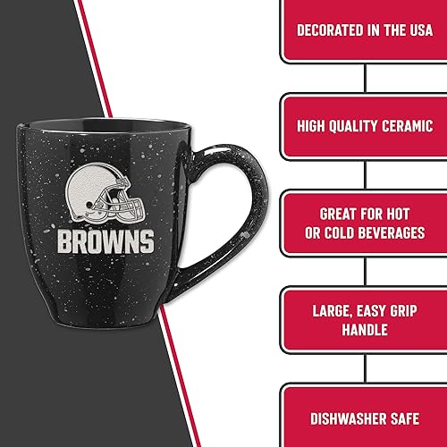 Miniatura 56 de Rico Industries, NFL Football - Taza de café de 16 oz de cerámica moteada, grabada con láser y de color de los equipos de fútbol americano de la NFL