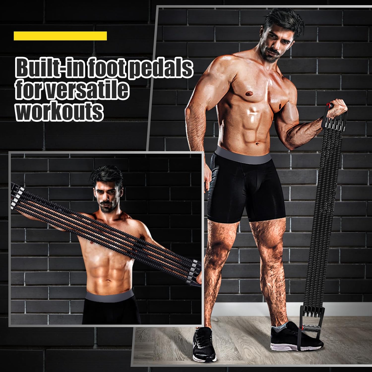 Pinch-Free Chest Expander with Anti-Snap Safety Sleeves - Upgraded Heavy Duty Steel Spring Exerciser for Men, 5-Level Adjustable Arm & Upper Body Workout Equipment in Premium Gift Box - Image 2