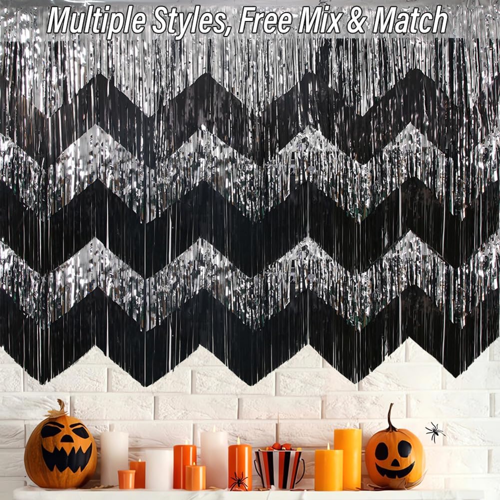 Lot de 8 guirlandes à franges - 50 x 200 cm - Rideau à franges - Rideau à franges - Pour fête, carnaval, décoration d'anniversaire