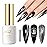 Imtiti Cat Eye Gel Nail Polish, 15ML Black Holographic Glitter Cat Eye Magnetic Gel Polish with Magnet UV LED Crystal Galaxy Sparkly Home DIY Manicure Nail Salon Kit