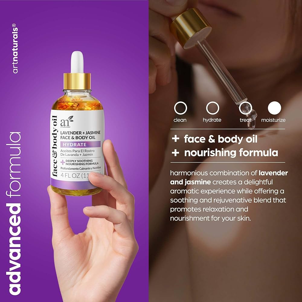 Amazon.com: Artnaturals Organic Lavender + Jasmine Face Oil 4.0oz