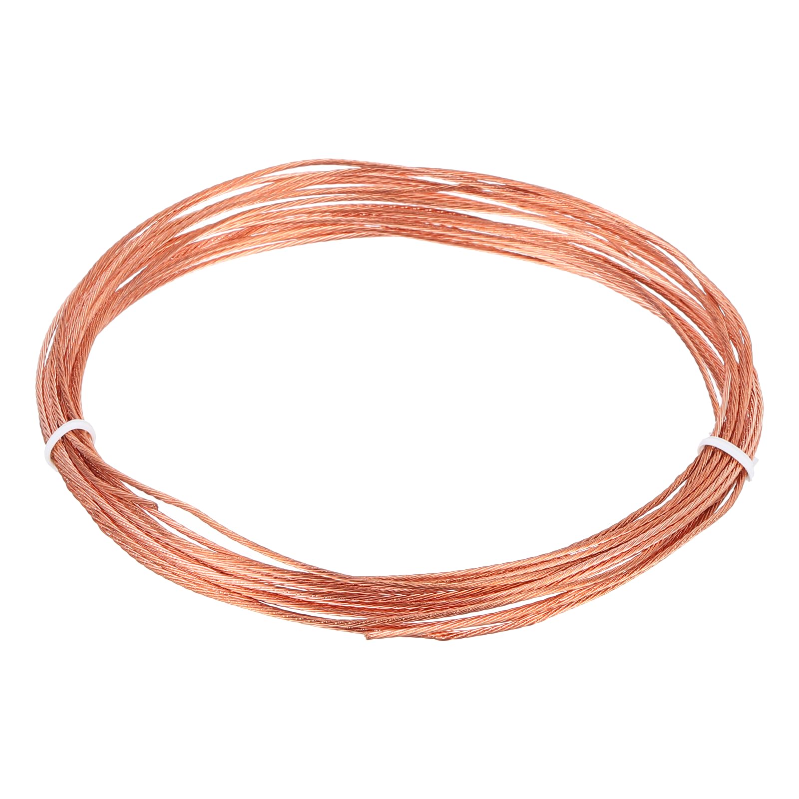 sourcing map Bare Copper Ground Wire, 18 Gauge 20 ft Solid Braided Copper Cables Electronic Metallic Wire for Light Fixtures Fans Electrical Equipment
