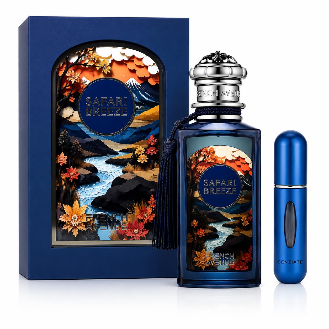 Safari Breeze de Frnh avenue Eau de Parfum 100 ml – Perfume Unisex Cítrico Aromático de Larga Duración + Atomizador recargable Senziate