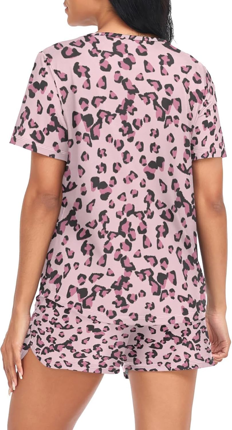 Pajamas for Women Set 2 Piece Short Sleeve Stylish Print Womens Pajama Sets Soft Sleepwear Pjs Sets Cozy Loungewear - Image 2
