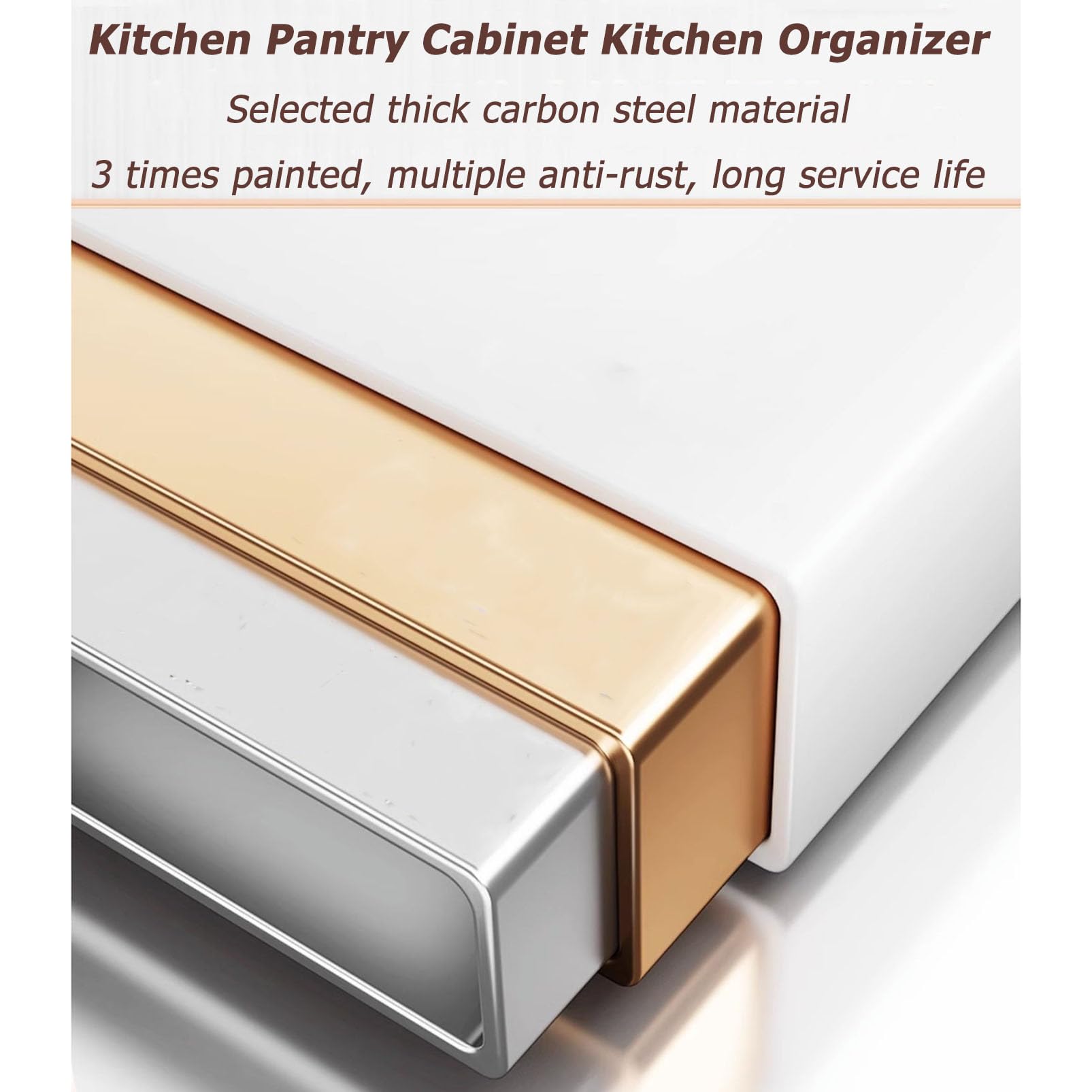 Organizador de especias para encimera de cocina, armario de almacenamiento de condimentos de acero resistente con puertas, mini organizador de despensa que ahorra espacio para un almacenamiento