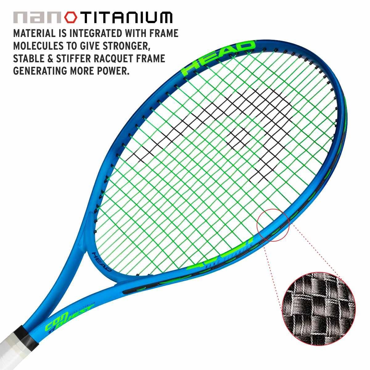 Head TI.Conquest Aluminium Tennis Racquet (Light Blue, Dark Blue) 275g - Image 3 thumbnail