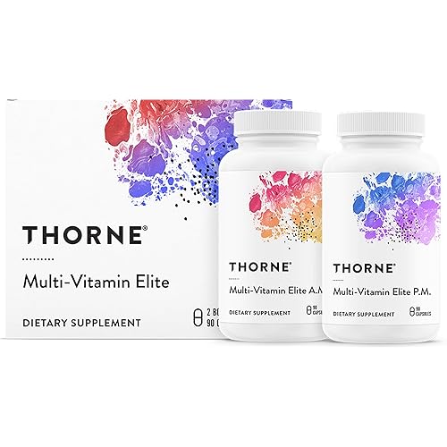 THORNE - Multi-Vitamin Elite - Daily Nutritional Supplement - Two Formulas Support Cellular Energy Production, Restful Sleep & More* - Third-Party Certified - Gluten, Dairy & Soy-Free - 180 Capsules