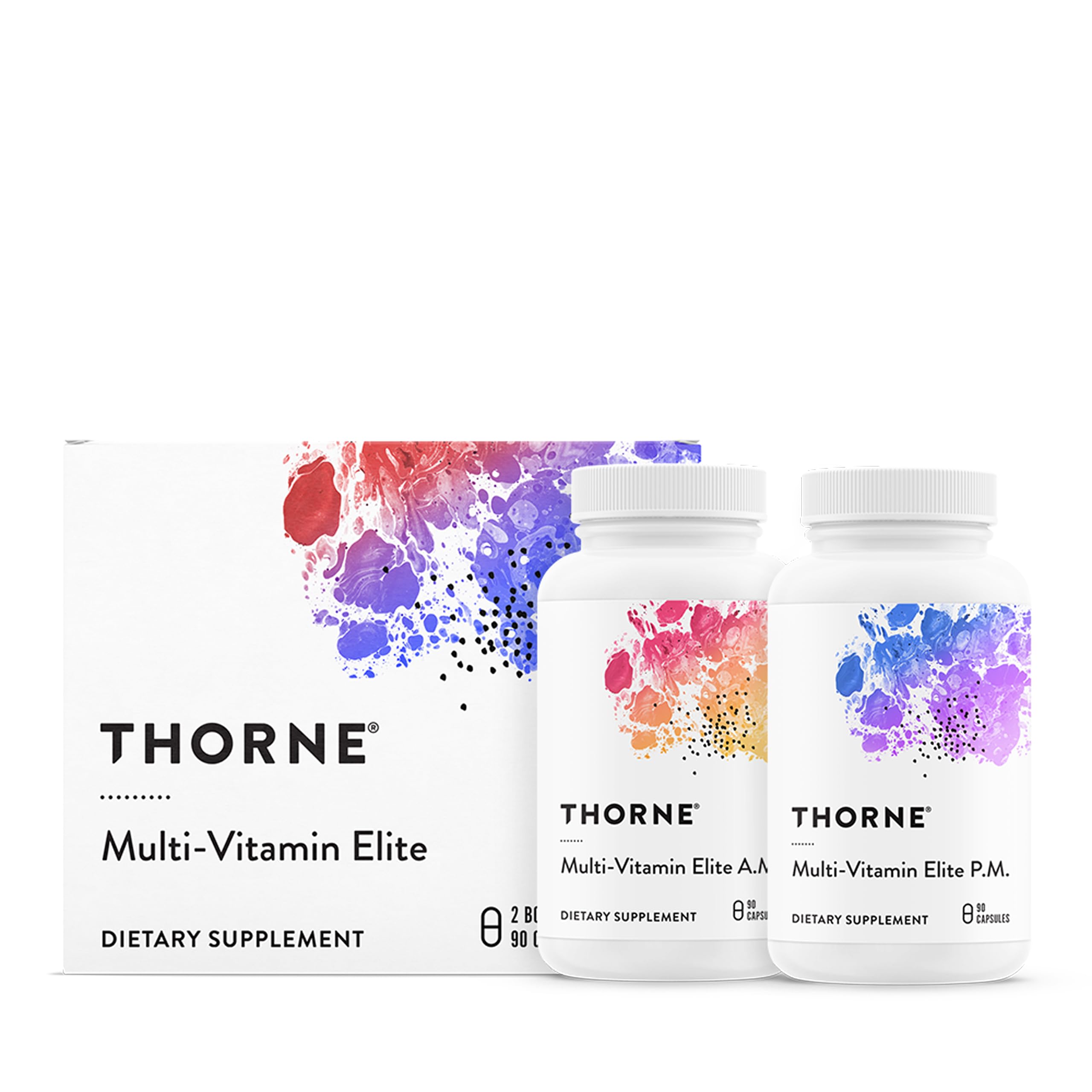 THORNEMulti-Vitamin Elite - Daily Nutritional Supplement - AM Formula Supports Cellular Energy Production &PM Formula Supports Restful Sleep* - Gluten-Free, Dairy-Free - 180 Capsules - 30 Servings
