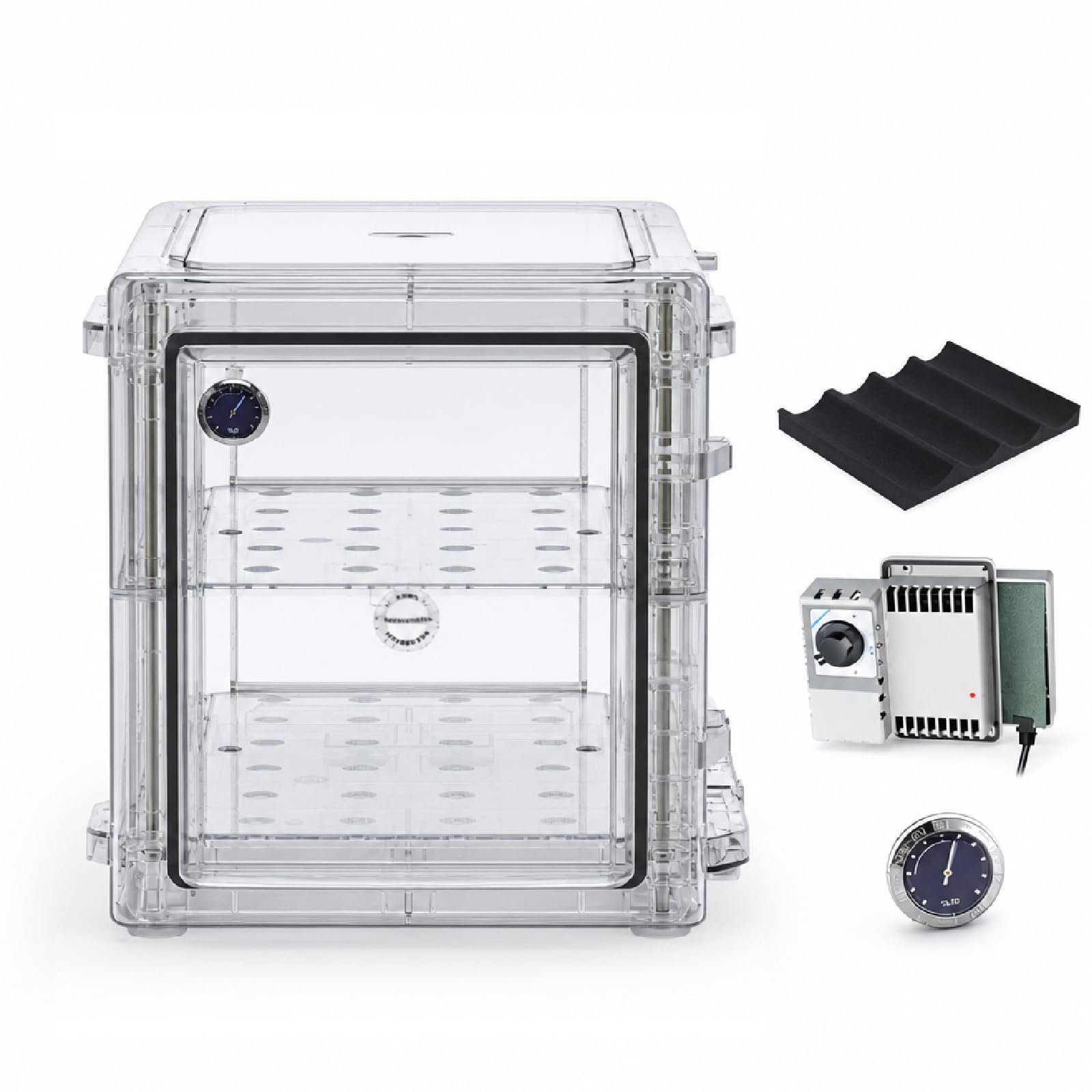 42L Szafka Sucha do Aparatu, Widoczny Higrometr Mechaniczny | Elektroniczna Szafka do Przechowywania Aparatu, Osuszanie przez Adsorpcję Fizyczną, Szczelna Obudowa ABS, Przezroczyste Okno