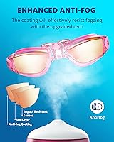 Vista 3 de Aegend - Gafas de natación, paquete de 2 gafas de natación sin filtraciones, para adultos, hombres, mujeres y jóvenes