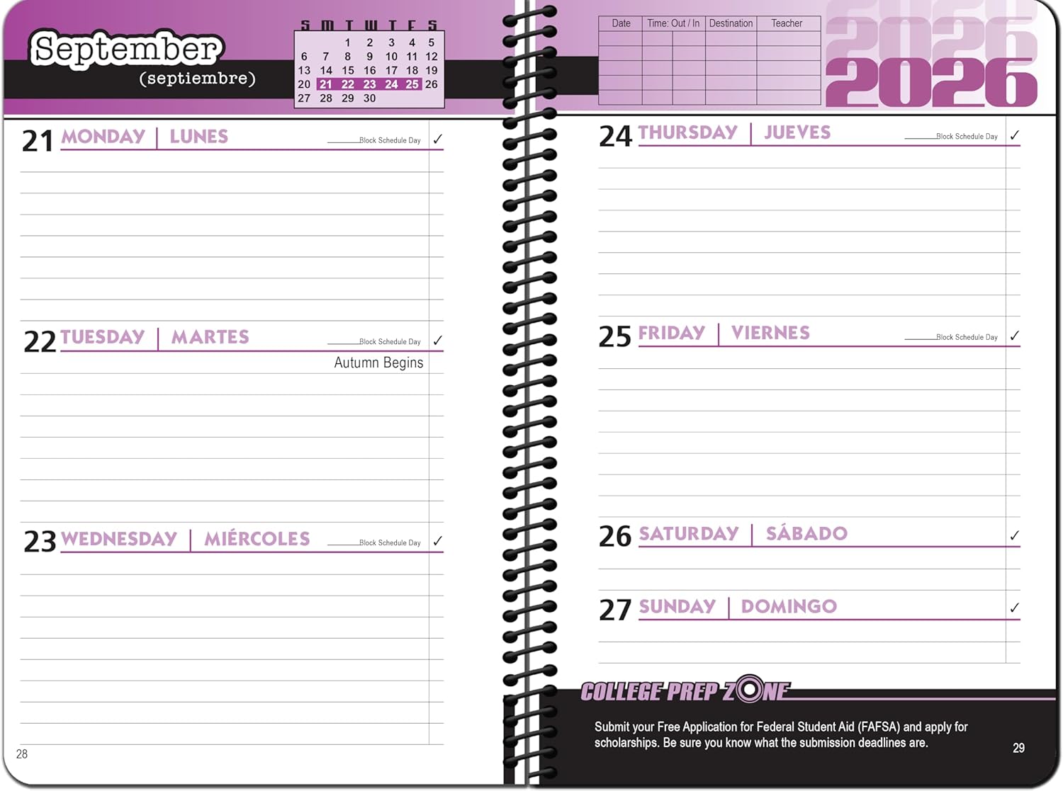 High School Student Planner 15pks - Metal Swoosh Cover