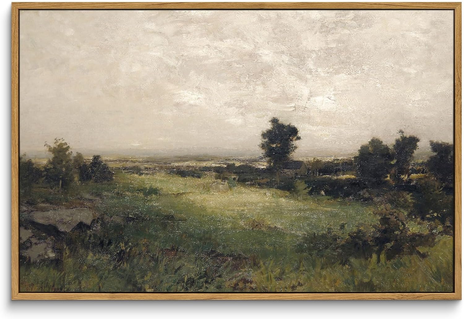 InSimSea Framed Canvas Wall Art Vintage Decor, Landscape Wall Art Room Decor, Large Classical Scenery Valley Grassland Paintings Wall Decor, Home Decor for Living Room Bedroom Office, 16"x24" Housatonic Valley 24L" x 16W"