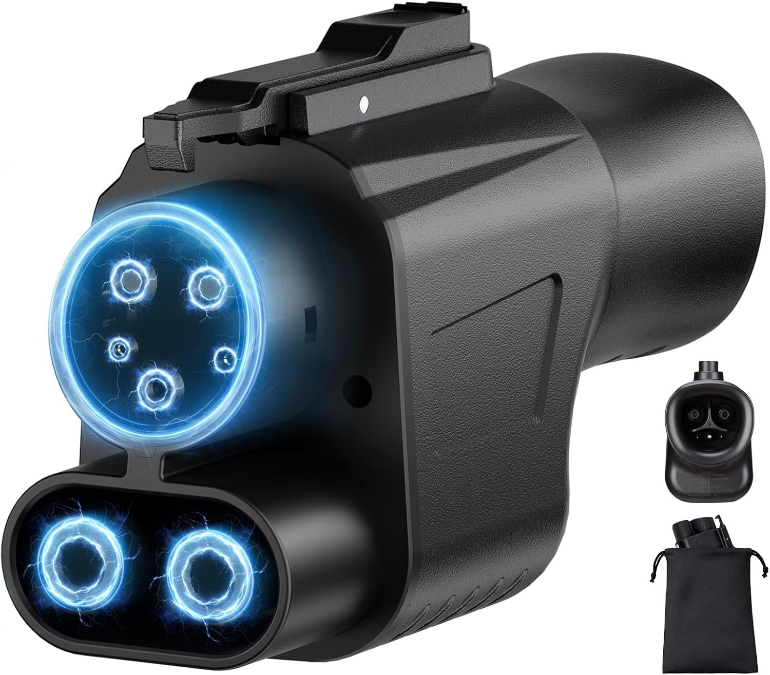 NACS to CCS1 Tesla Charger Adapter, Adapter for Tesla Supercharger, Max 500A 1000V, Fast DC Charge, Temp Control, Compatible with Ford, Rivian, GM, Volvo, Polestar EVs (Not Compatible for Nissan EVs)