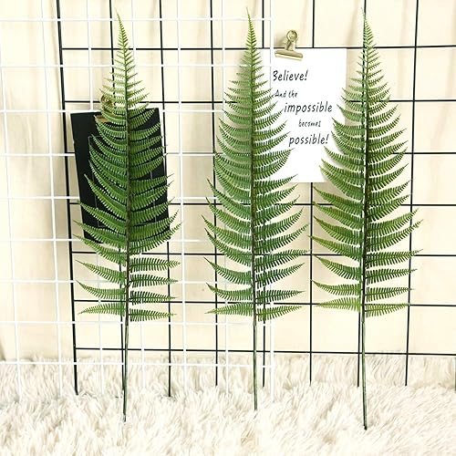 Miniatura 3 de Arbustos artificiales, hojas, plantas de plástico, hojas de hierba de helecho, arbustos falsos para interiores y exteriores, hogar, jardín, terraza,