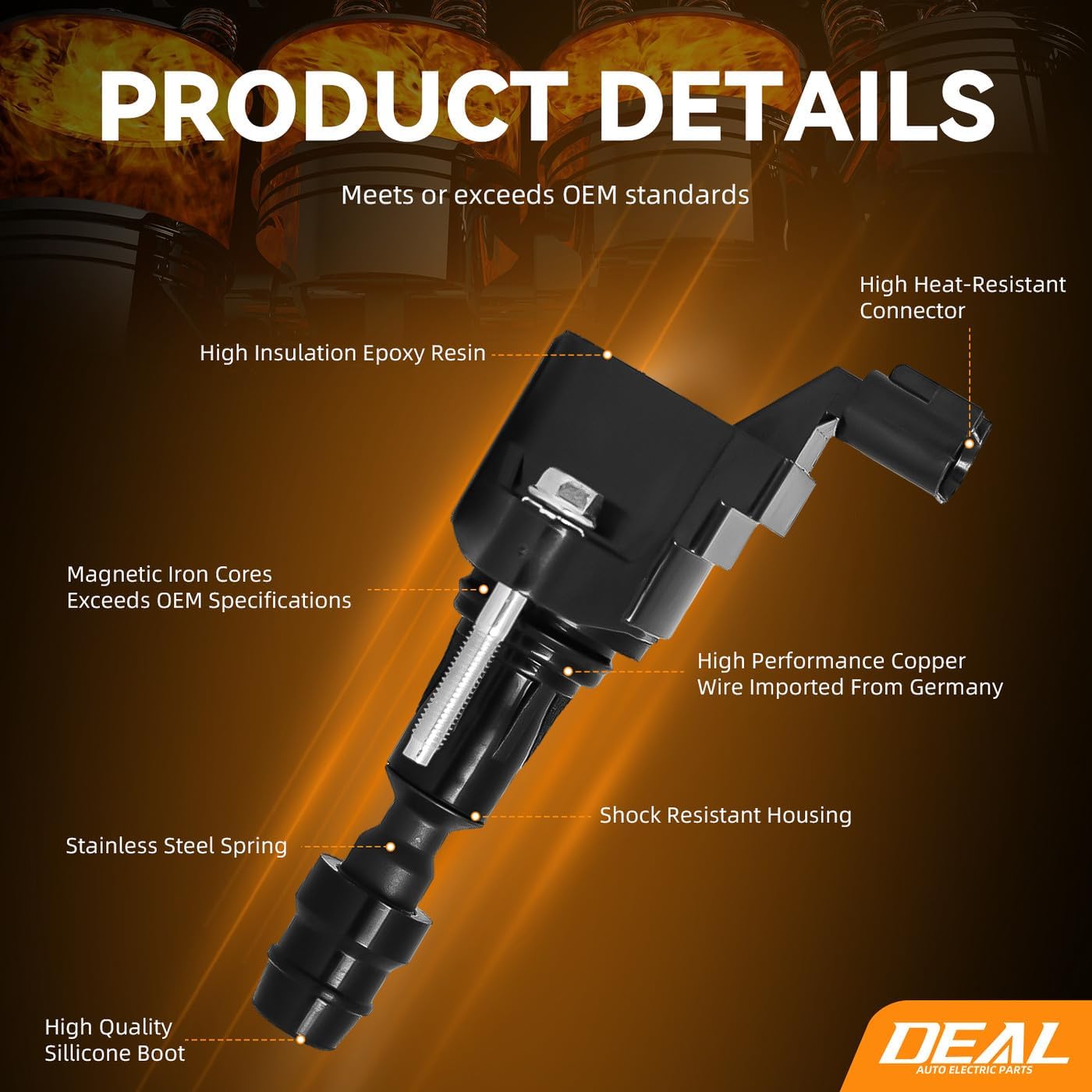 DEAL 4pcs UF491 Ignition Coil Pack + 4 Double Iridium Spark Plugs Compatible with Buick Regal LaCrosse Verano GMC Terrain Chevy Captiva Sport Equinox HHR Cobalt Malibu Impala Pontiac Saturn Saab