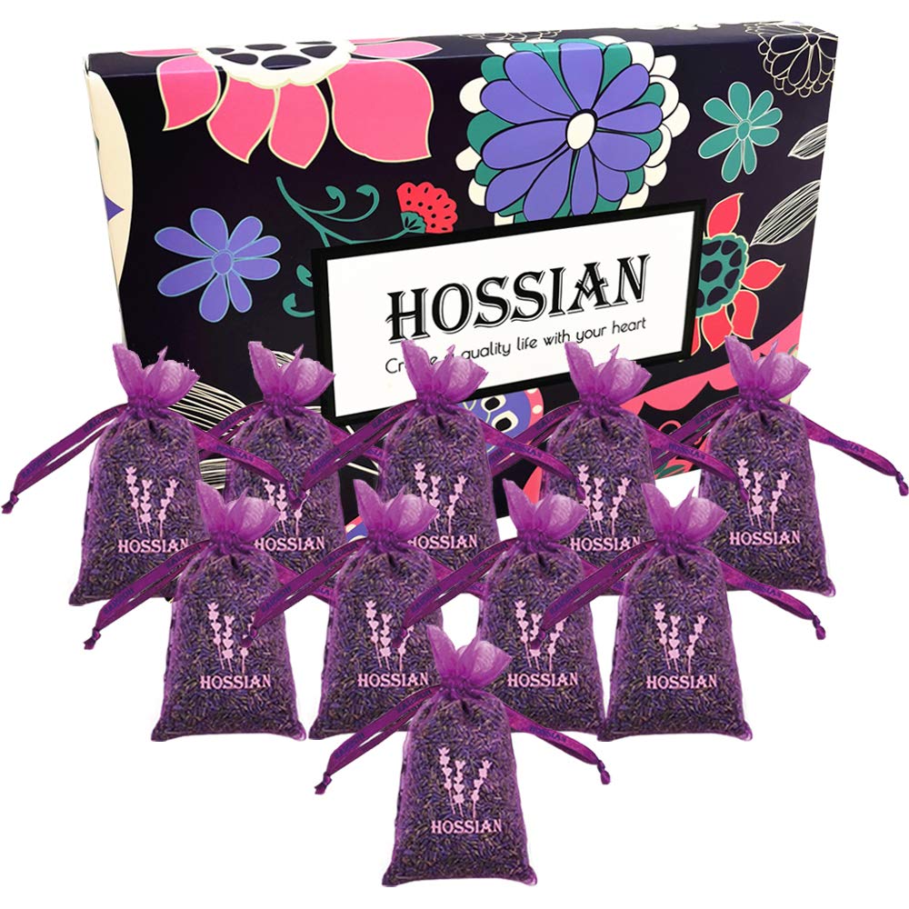 HOSSIAN12 Packs French Dried Lavender Sachets Bags - Home Fragrance Sachets- Lavender Sachets Wedding for Clothes Storage,Drawers Dressers and Closet 12 pack French Lavender Sachets Bag