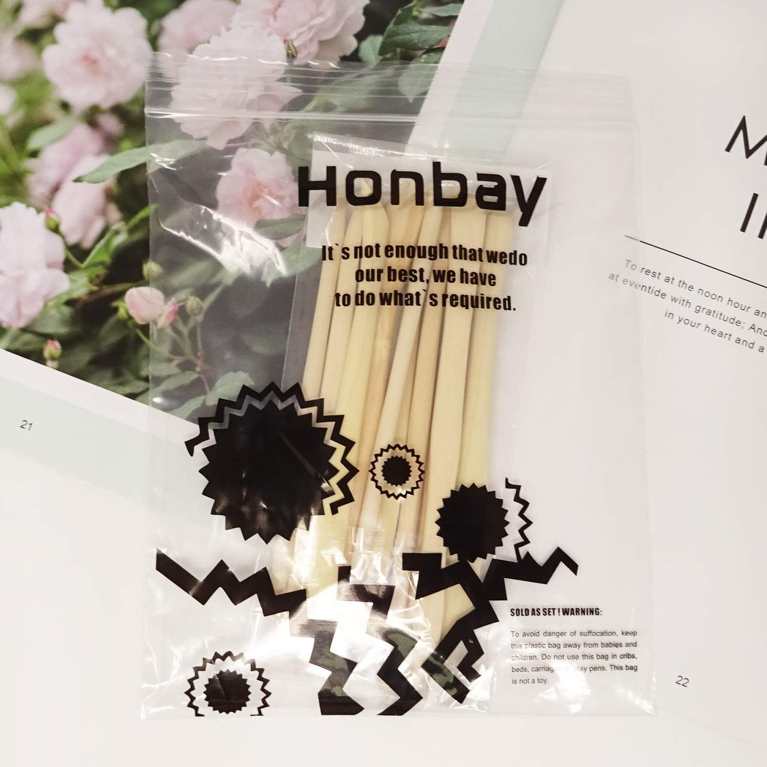 Honbay 10-Piece Double Ended Wooden Mini Modeling Tools Clay Sculpture Tools for Cutting, Carving and Smoothing