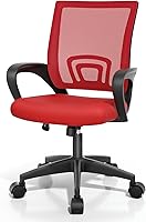 Vista 11 de Magshion Juego de 2 sillas ergonómicas de oficina, silla de escritorio de malla con respaldo medio, silla giratoria ajustable para computadora