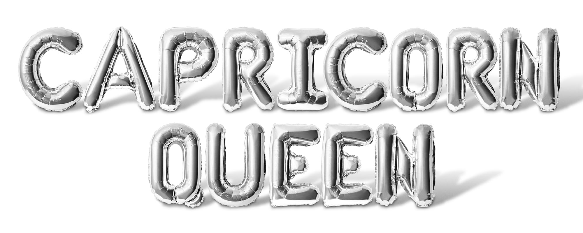 Letter Balloons - CAPRICORN QUEEN 16" Inch Alphabet Letters Foil Mylar Balloon December or January Birthday Party Balloon Banner (Silver)