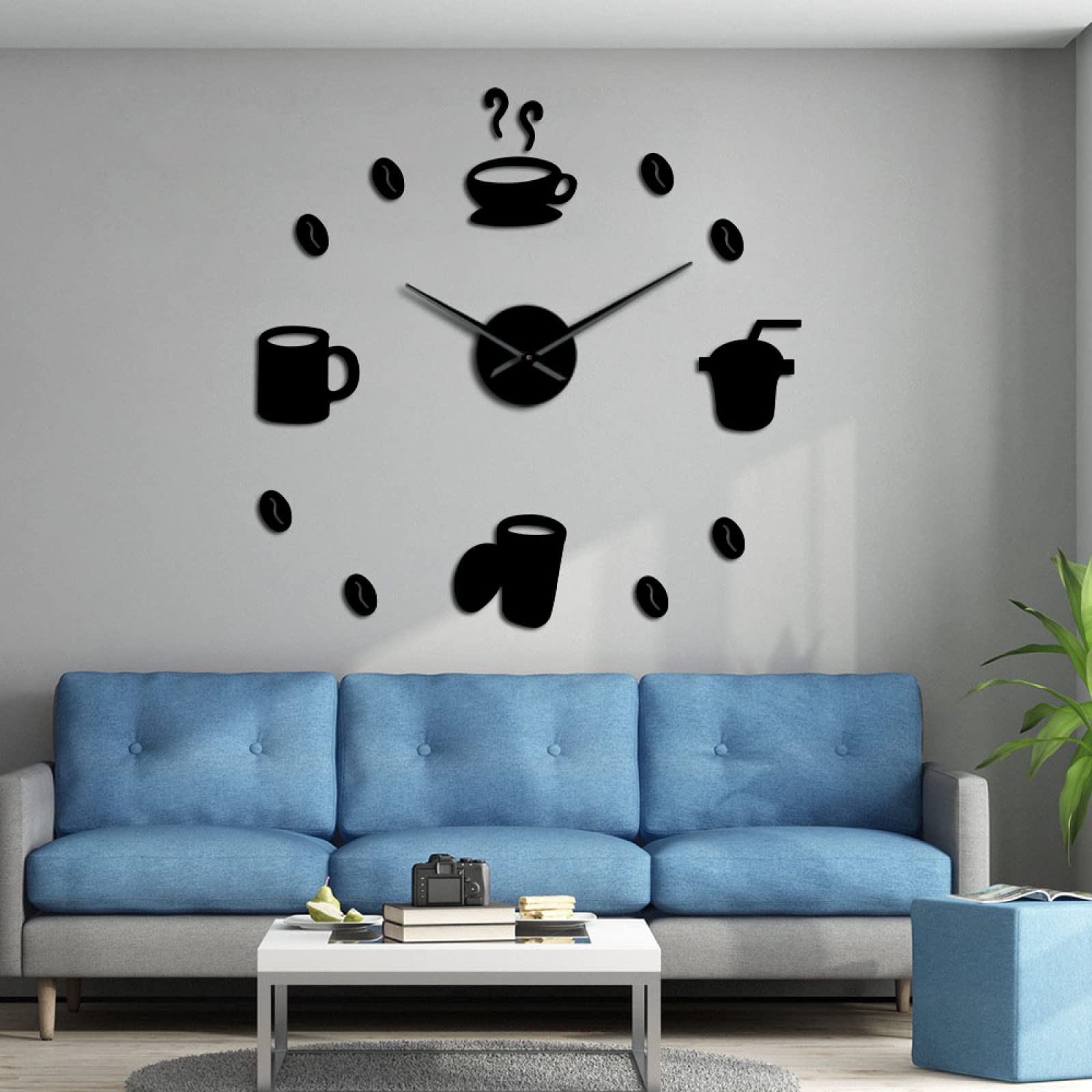 Gatto nero 3D Orologio Da Parete Al Quarzo Specchi... – Grandado