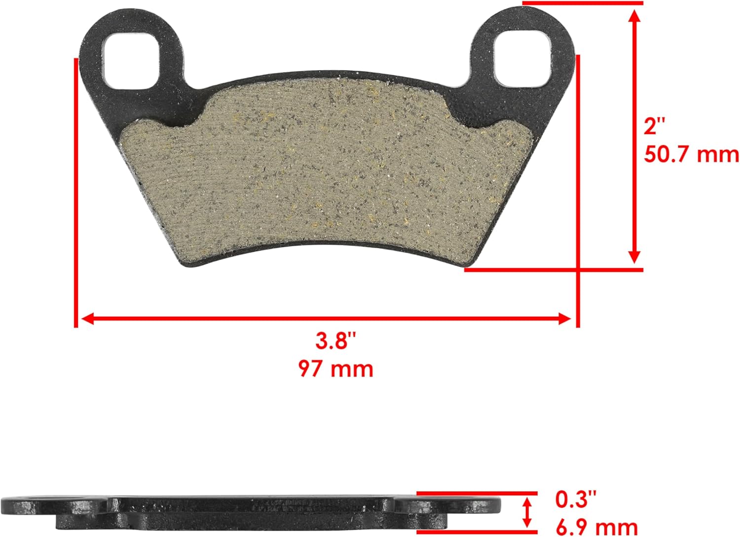 Caltric Rear Brake Disc Rotor with Pads Compatible with Polaris Ranger 700 4X4 6X6 2006 2007 2008 2009